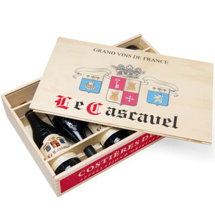 法国原瓶进口红酒 礼盒 罗纳河谷产区AOC 卡斯维拉 14度干红葡萄酒750ML 六支装
