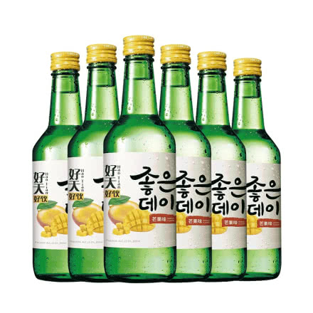 12.5度韩国原瓶进口好天好饮烧酒芒果味360ml（6瓶）
