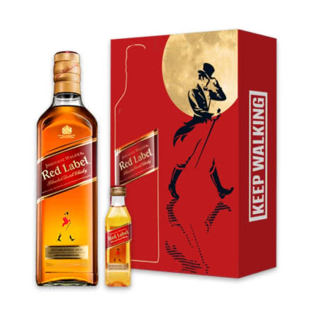 尊尼获加（Johnnie Walker）洋酒红方红牌 调配型苏格兰威士忌中秋礼盒