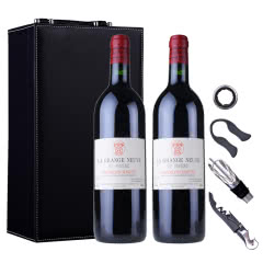 法国小飞爵（飞卓）De Figeac干红葡萄酒750ml*2+黑色双支皮盒