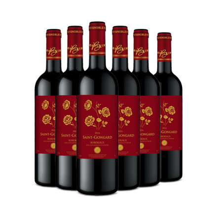 法国圣宫达波尔多干红葡萄酒13%750ml*6瓶礼袋装