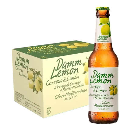 达姆柠檬西班牙原装进口果味啤酒地中海式香蒂酒 330ml*24（整箱装）