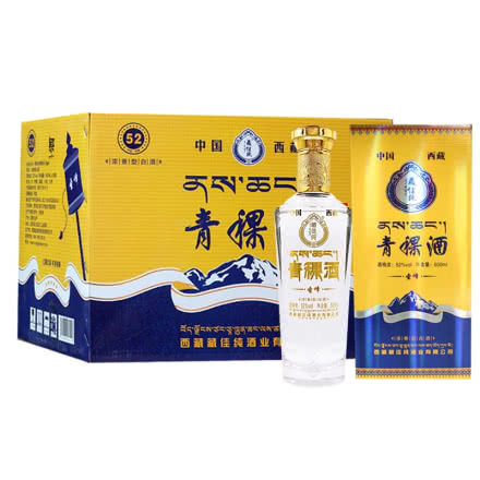 西藏特产青稞酒藏佳纯圣峰52度浓香型白酒500ml*6瓶整箱