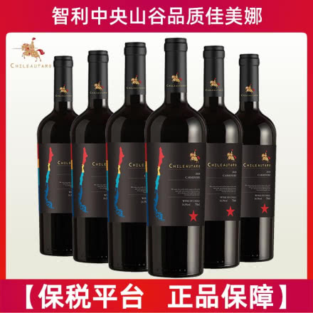 【高档礼盒装】智利进口红酒中央山谷产区智利星珍藏14.3度干红葡萄酒750mlx6