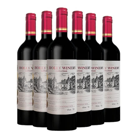14度法国进口红酒酒庄珍藏干红葡萄酒750ML*6瓶 整箱