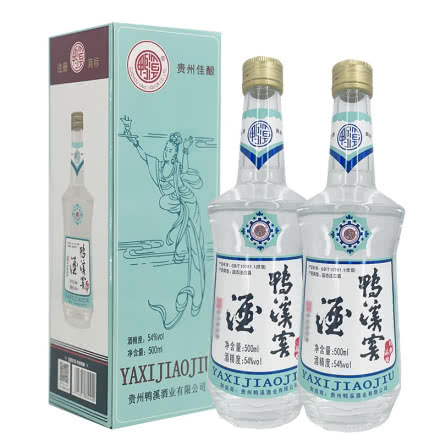 鸭溪窖酒 54度 飞天仙女盒 玻璃瓶 经典 复古版 浓香型 2023年 500mlx2瓶